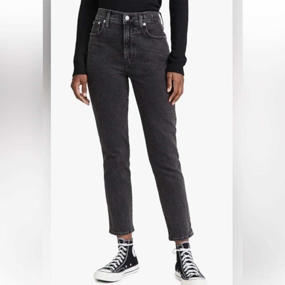 Madewell Perfect Vintage Wide-Leg Jeans Women's 24 Black High Rise Denim